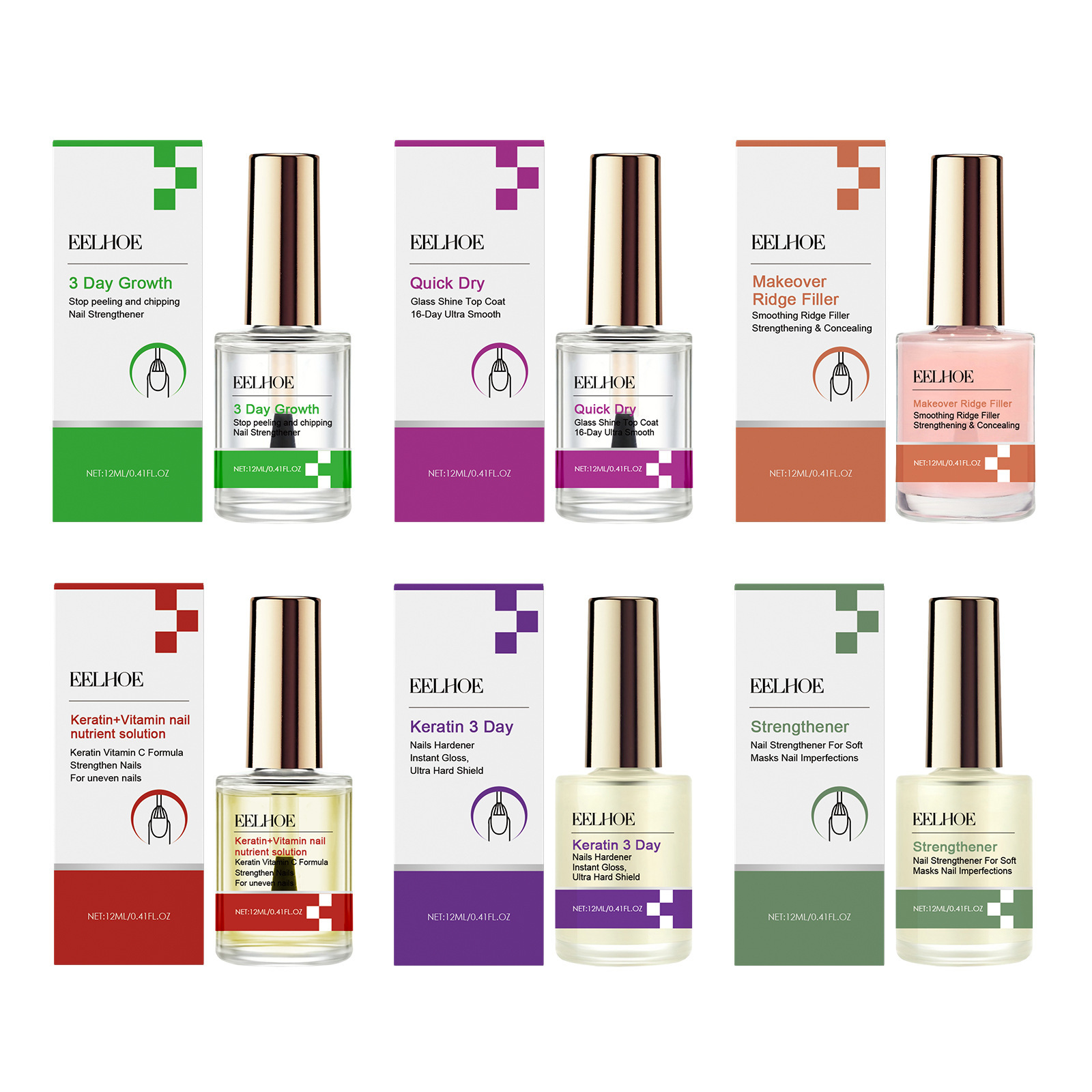 EELHOE 3 Days Keratin Nail Rep - Keratin Treatment Set recension och pris