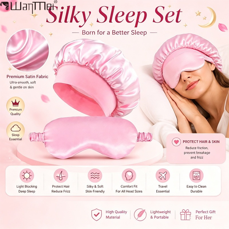  Satin Bonnet Sleep Eye Mask  - Hair Care Gift Set recension och pris