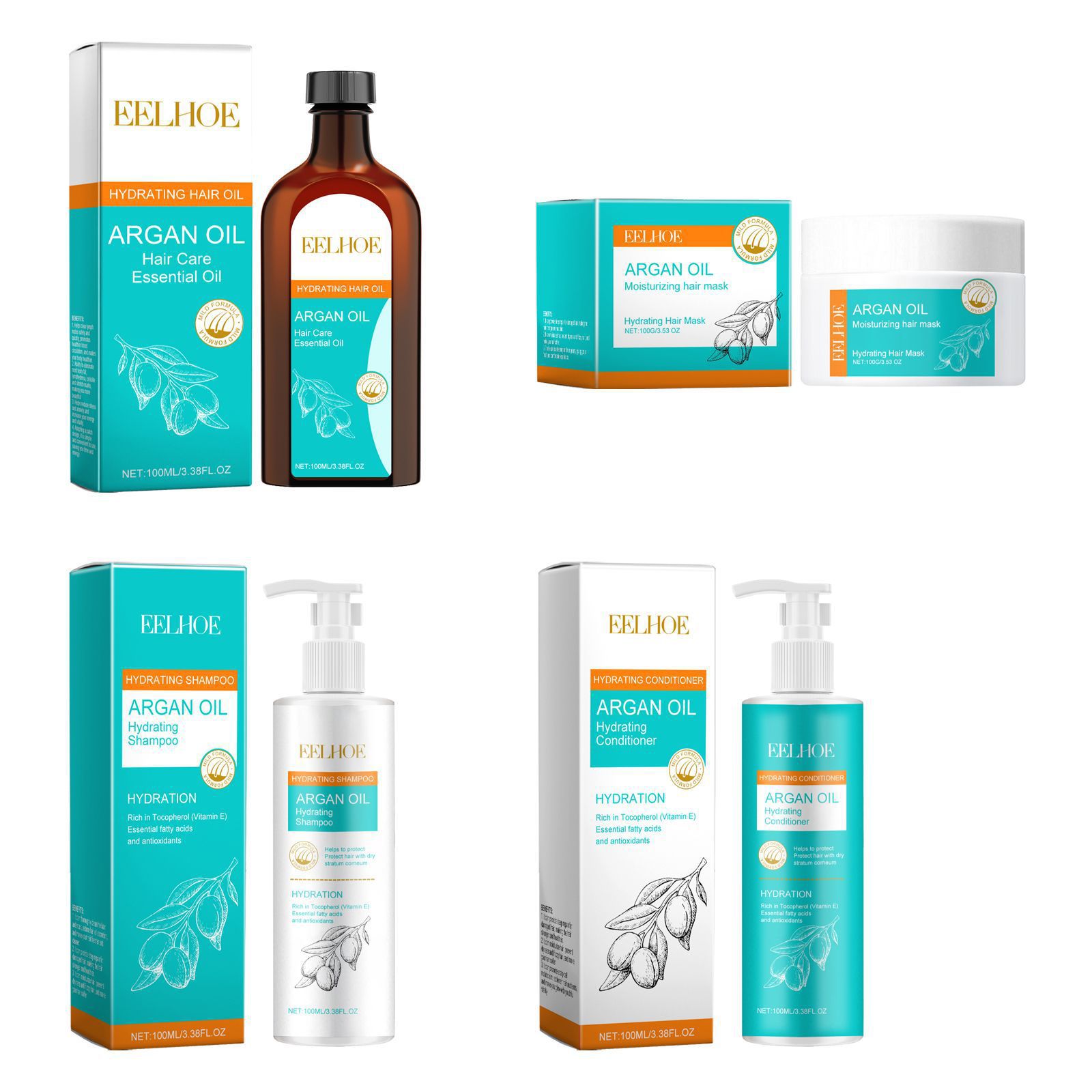 EELHOE Moroccan Argan Oil Kera - Keratin Treatment Set recension och pris